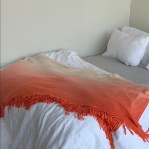 Coral Ombré Accent Throw Blanket